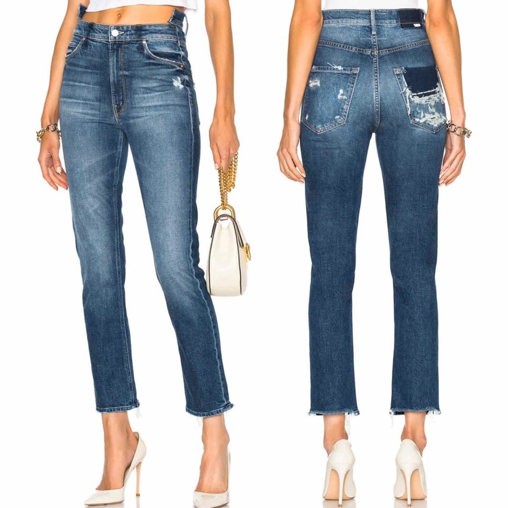 MOTHER Dazzler Shift My Treat Straight Leg Crop 24